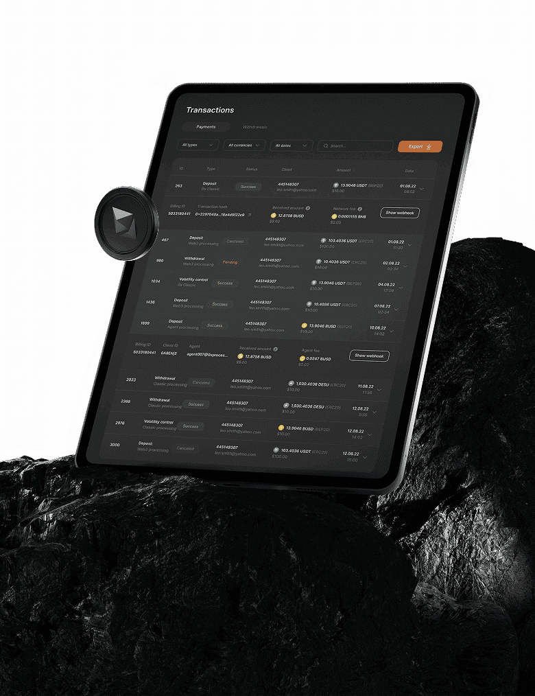 tablet on the rock