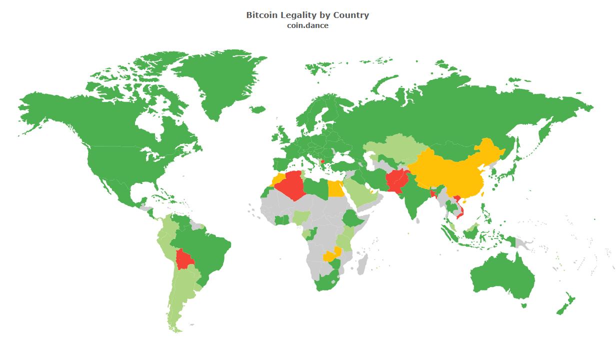 Bitcoin legality by country