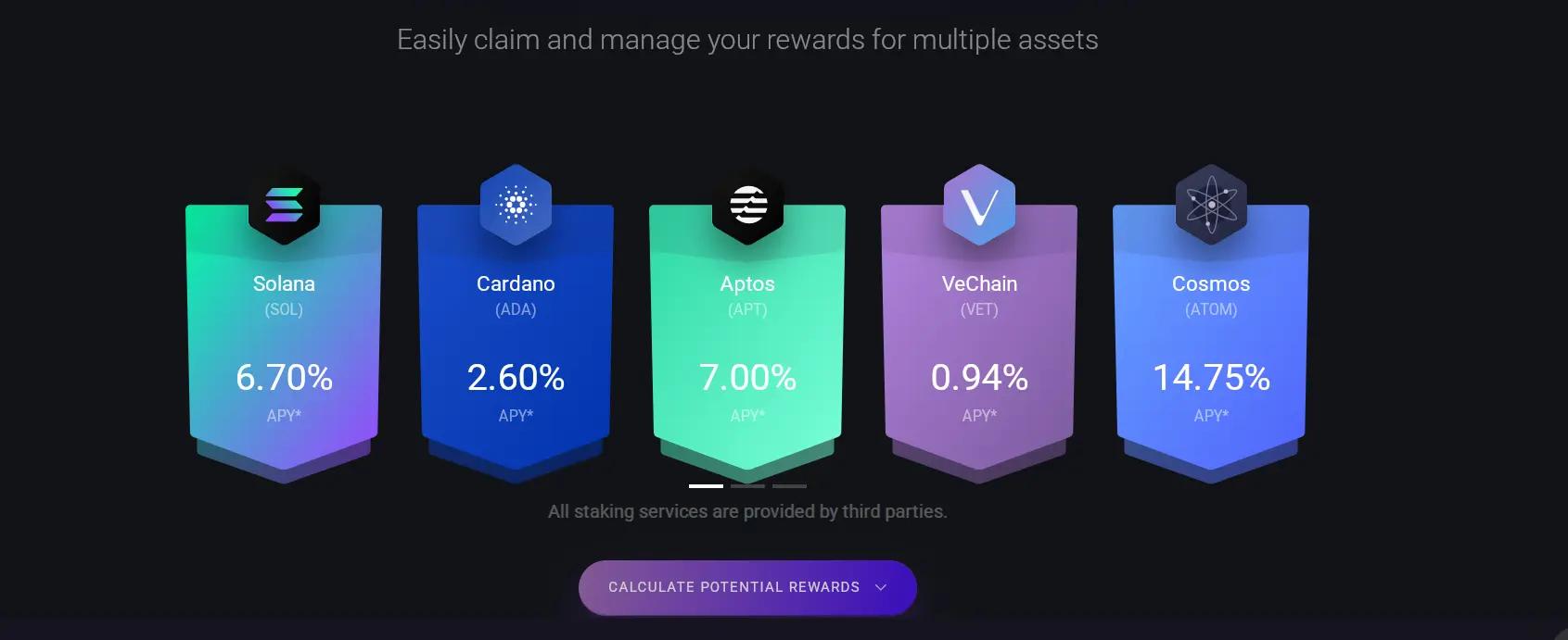 Several wallet’s staking offers